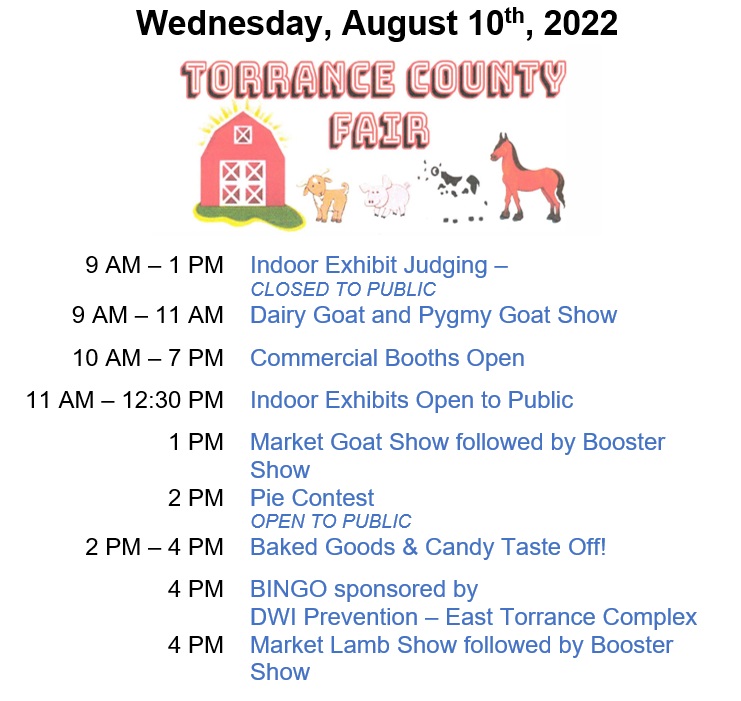 Torrance County New Mexico Calendar